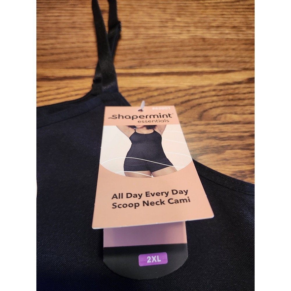 NWT‎ Shapermint Essentials All Day Every Day Scoop Neck Cami 2XL Black Shapewear - Picture 3 of 8